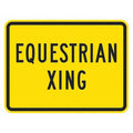 Equestrian Xing Traffic Sign, 12 in H, 18 in W, Aluminum, Horizontal Rectangle, T1-1572-EG_18x12