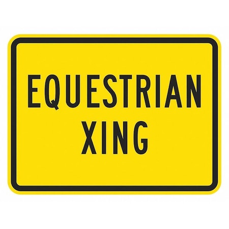 Equestrian Xing Traffic Sign, 12 in H, 18 in W, Aluminum, Horizontal Rectangle, T1-1572-HI_18x12