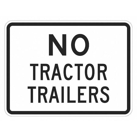 No Trucks Traffic Sign, 12 in H, 18 in W, Aluminum, Horizontal Rectangle, English, T1-5702-EG_18x12