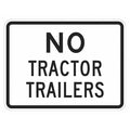 No Trucks Traffic Sign, 12 in H, 18 in W, Aluminum, Horizontal Rectangle, English, T1-5702-DG_18x12