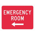 Emergency Room Traffic Sign, 12 in H, 18 in W, Aluminum, Horizontal Rectangle, T1-1805-EG_18x12