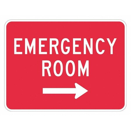 Emergency Room Traffic Sign, 12 in H, 18 in W, Aluminum, Horizontal Rectangle, T1-1806-DG_18x12