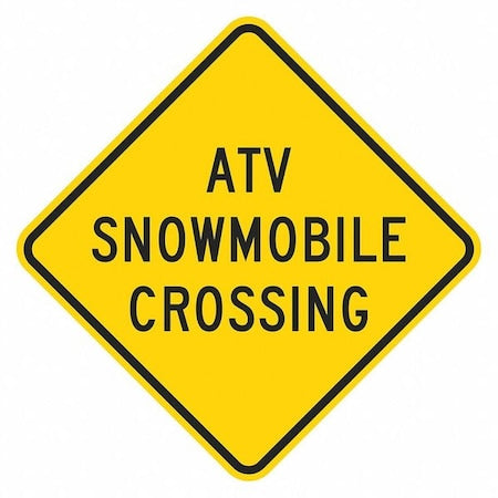 ATV & Snowmobile Crossing Traffic Sign, 18 in H, 18 in W, Aluminum, Diamond, T1-1546-EG_18x18