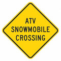 ATV & Snowmobile Crossing Traffic Sign, 18 in H, 18 in W, Aluminum, Diamond, T1-1546-HI_18x18