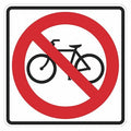 No Bicycles Traffic Sign, 18 in H, 18 in W, Aluminum, Square, English, T1-1235-DG_18x18