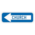Church Traffic Sign, 6 in H, 18 in W, Aluminum, Horizontal Rectangle, T1-1460-EG_18x6