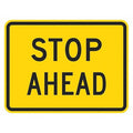 Stop Ahead Traffic Sign, 18 in H, 24 in W, Aluminum, Horizontal Rectangle, English, T1-5061-EG_24x18