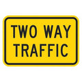 Two Way Traffic Traffic Sign, 18 in H, 24 in W, Aluminum, Horizontal Rectangle, T1-6070-EG_24x18