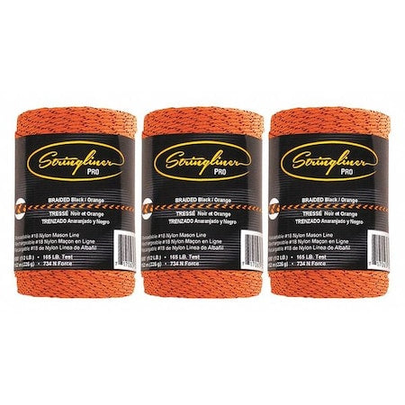 Mason's Line, Black/Orange, Nylon, 500', PK3