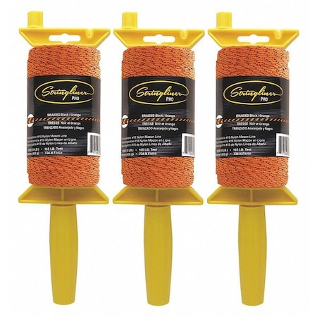 Mason'sLine Reel, Black/Orange, 1,000', PK3