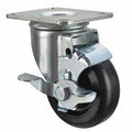 Swivel Plate Caster w/Brake, 350 lb, Plate Type B
