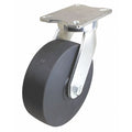 Plate Caster, 6500 lb. Load, Black Wheel