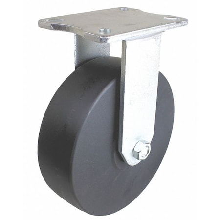 Plate Caster, 3500 lb. Load, Black Wheel