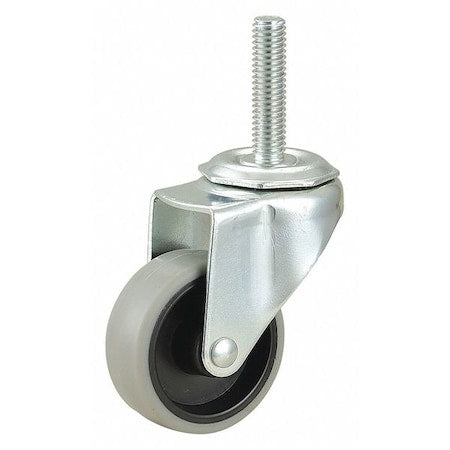 Stem Caster, Swivel, 2" Wheel Dia., Black
