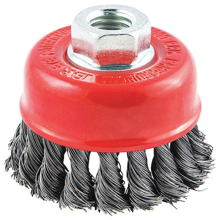 Cup Brush, Wire 0.014" dia., Carbon Steel