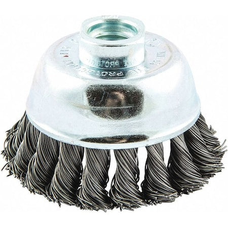 Cup Brush, Wire 0.020" dia., Carbon Steel