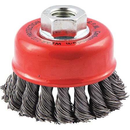 Cup Brush, Wire 0.020" dia., Carbon Steel