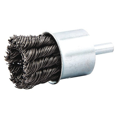 End Brush, Shank 1/4", Wire 0.020" dia., Wire Dia.: 0.02 in