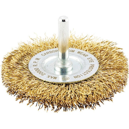 Wire Wheel Brush, 0.014" dia. Wire