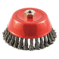 Cup Brush, Wire 0.020" dia., Carbon Steel, Max. RPM: 6, 500 RPM