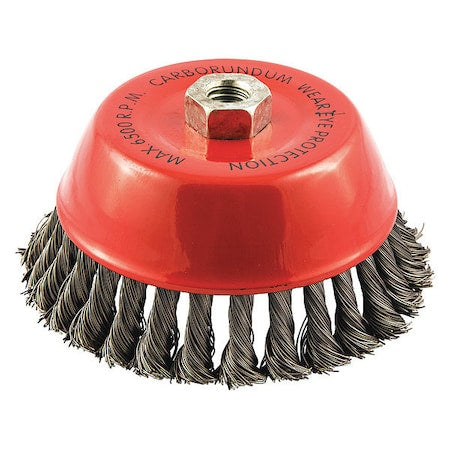 Cup Brush, Wire 0.020" dia., Carbon Steel, Max. RPM: 6, 500 RPM