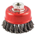 Cup Brush, Wire 0.020" dia., Carbon Steel, Max. RPM: 13, 000 RPM