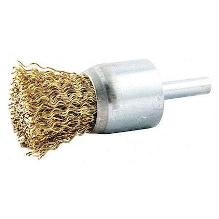 End Brush, Shank 1/4", Wire 0.020" dia., Brush Dia.: 1 in