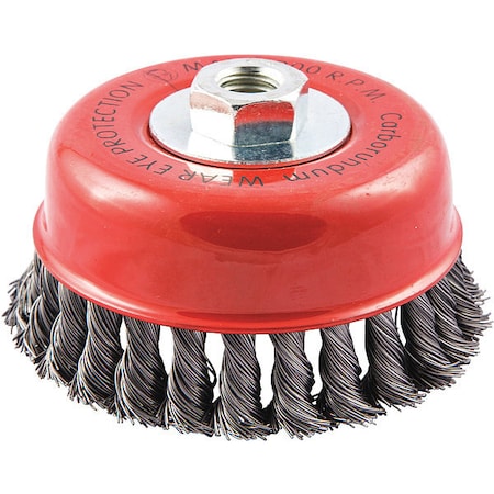 Cup Brush, Wire 0.020" dia., Carbon Steel