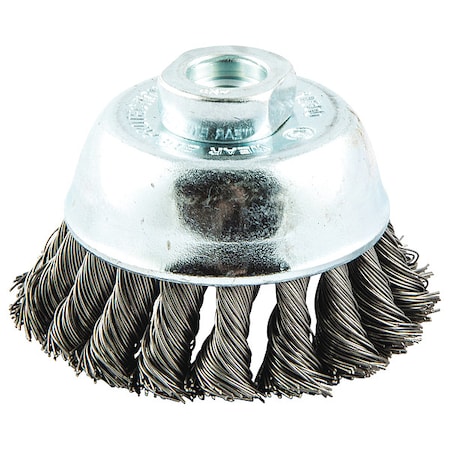 Cup Brush, Wire 0.020" dia., Carbon Steel