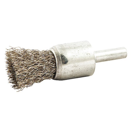 End Brush, Shank 1/4", Wire 0.008" dia., Brush Dia.: 3/4 in