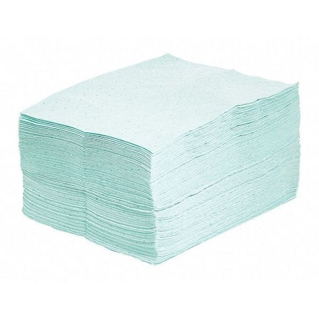 Sorbent Pad, 20 gal, 15 in x 19 in, Universal, Green, 100 PK