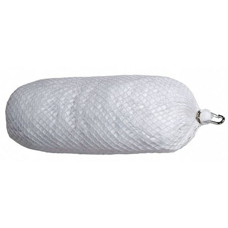 Sorbent Boom, 18 gal, 8 in x 18 in, Oil, White, 10 PK