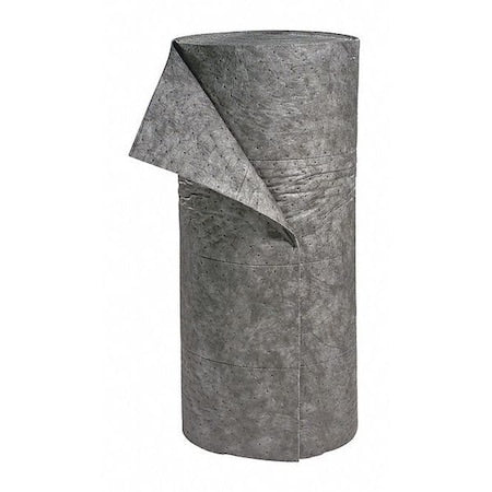 Sorbent Roll, 54 gal, 30 in x 150 ft, Universal, Gray, Polypropylene