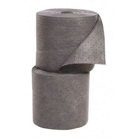 Sorbent Roll, 44 gal, 15 in x 150 ft, Universal, Gray, Polypropylene