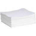 Sorbent Pad, 14 gal, 15 in x 19 in, Oil, White, 50 PK