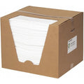 Absorbent Pad, 15 in W x 19 in L, Absorbs 26.3 gal. per Pkg, Oil, White, Dispenser Box, 100 PK