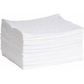 Absorbent Pad, 15 in W x 19 in L, Absorbs 20 gal. per Pkg, Oil, White, 100PK