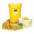 Spill Kit, 49 gal Volume Absorbed per Kit, 55 gal Capacity, Drum, Yellow, 144