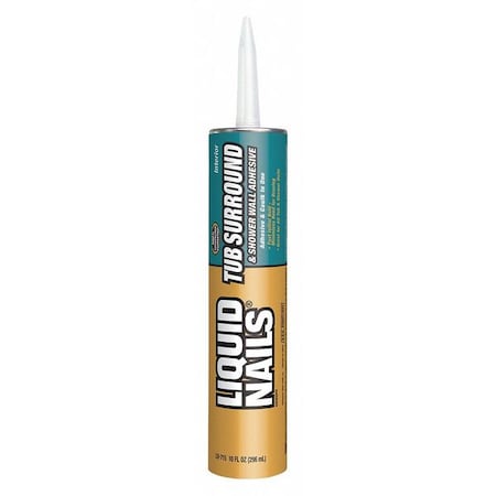 Tub Surround & Shower Adhesive, Tub Surround & Shower Wall Series, Gray, 10 oz, Cartridge