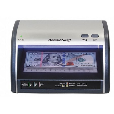 UVCounterfeitDetector, Blue/Gray, 5-inH