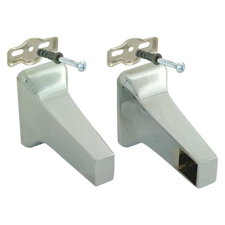 Towel Bar Brackets, Zinc, 1 3/8 in H, PR