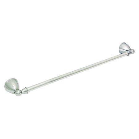 Towel Bar, Brushed Nickel Finish, Bar 24"L