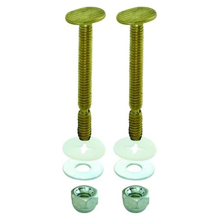 Closet Bolt Set, Brass, Yellow