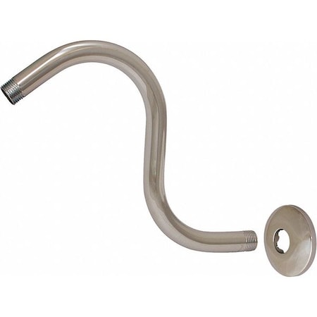 S Shape Shower Arm and Flange, 8" L