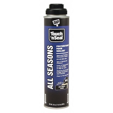 Spray Foam Sealant, Gun Application Method 24 oz, Aerosol Can, Beige, 2-3:1 Expansion Ratio