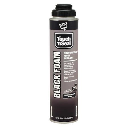 Spray Foam Sealant, Gun Application Method 24 oz, Aerosol Can, Black, 2-3:1 Expansion Ratio