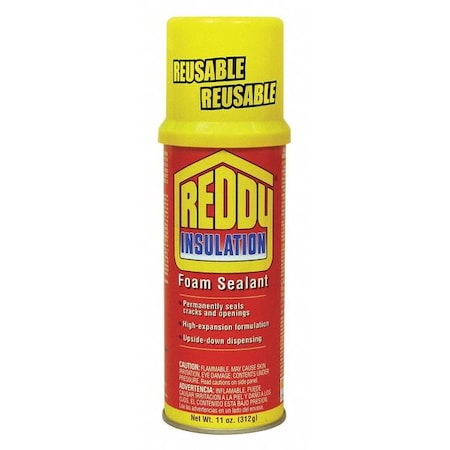 Spray Foam Sealant, Straw Application Method 11 oz, Aerosol Can, Beige, 2-3:1 Expansion Ratio