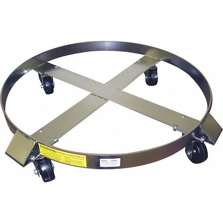 Drum Dolly, 85 gal, 31.5 in L, Silver