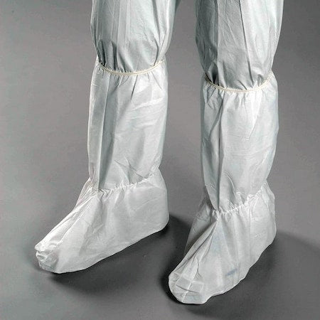 Disposable Boot Covers, Polyethylene/Polypropylene, White, Slip Resistant Sole: Yes , M