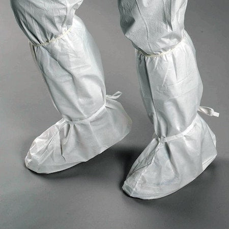 Disposable Boot Covers, Polyethylene/Polypropylene, White, Slip Resistant Sole: Yes , M